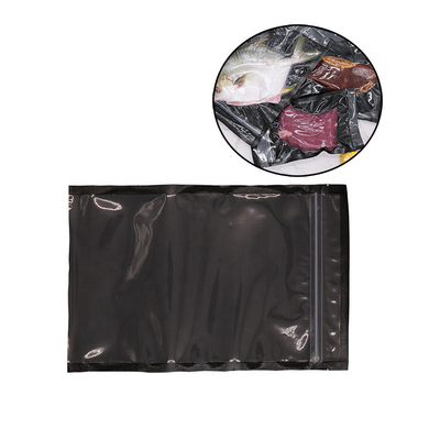 SGS Fresh Food Black Zipper Vcuum 5mm أكياس فراغ تغليف أغذية
