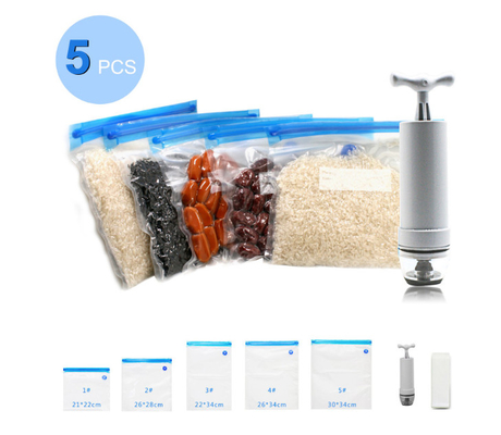 أكياس BPA خالية من الغذاء Sous Vide أكياس SGS فراغ الختم مع سحاب